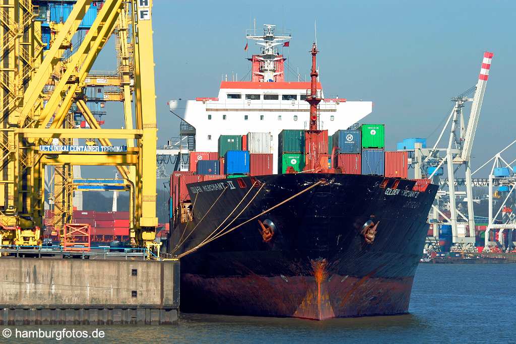 id102837 Hamburg-Steinwerder Kaiser-Wilhelm-Hafen, Kronprinzkai, Schiff, Container, Containerterminal, Containerumschlag