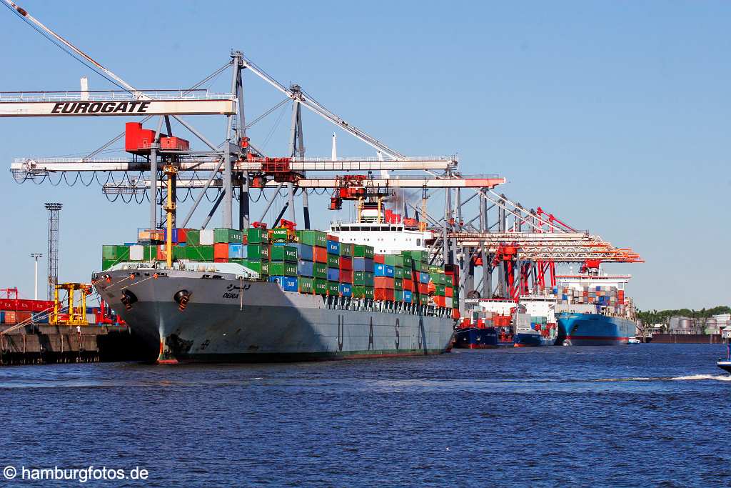 id106933 Hamburg | Containerschiffe am Container-Terminal Eurogate