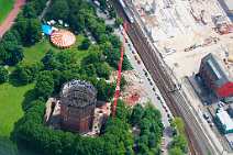 fsy_3118 Luftbild Hamburg | Schanzenviertel, Hotelbau im Wasserturm, entkernt