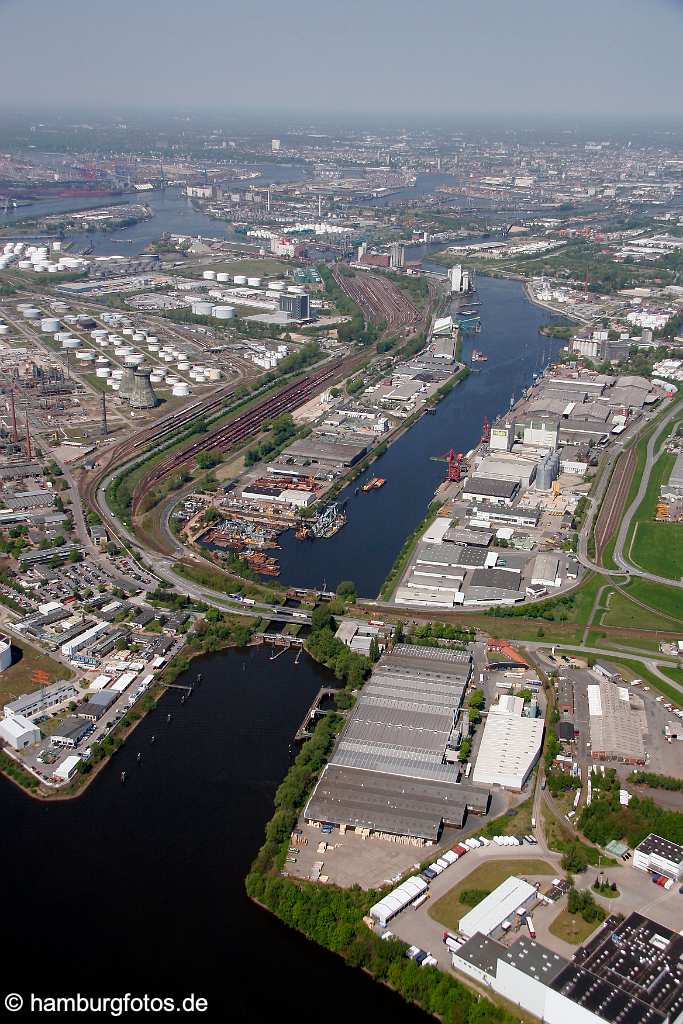 id106494 Luftbild, Luftbilder, aerial photography Hamburg | Der Reiherstieg aus Sicht Harburg