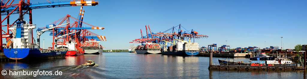 skyline_hamburg_P081 Containerschiffe, Containerterminals, Waltershofer Hafen