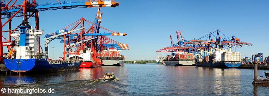 skyline_hamburg_P081 Containerschiffe, Containerterminals, Waltershofer Hafen