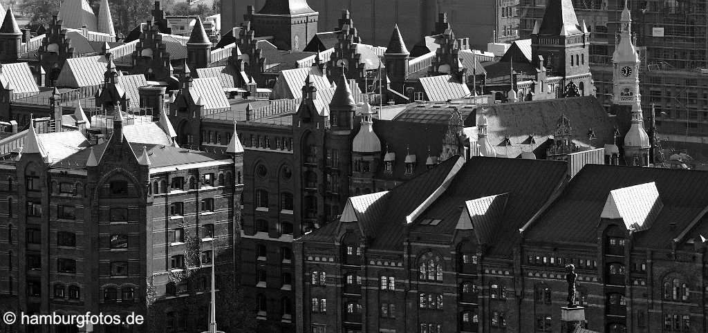 hamburg_schwarzweiss_178 Hamburg aus der Vogelperspektive, Speicherstadt