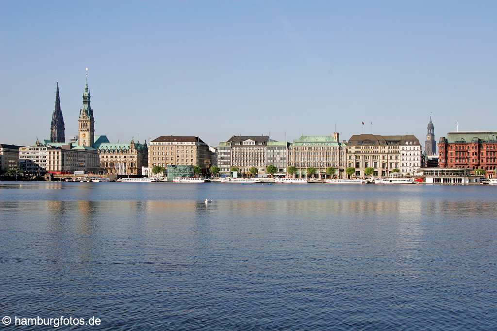 id111545 Hansestadt Hamburg |, Alster, Binnenalster, City, Innenstadt, Jungfernstieg, skyline, Stadt