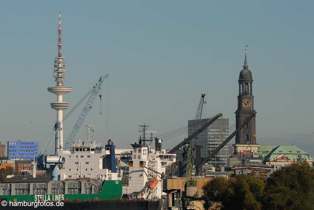 id113217 Skyline Hamburg mit Reiherstieg