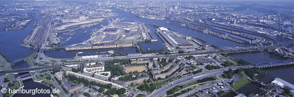 skyline044 Skyline von Hamburg: Luftbild vom Hamburger Hafen