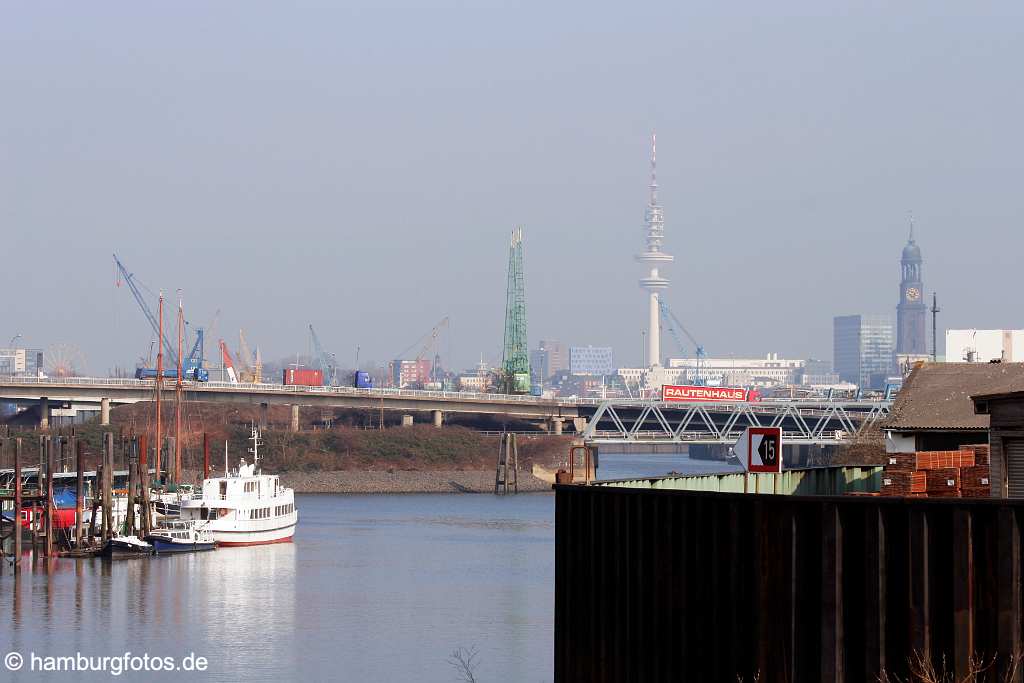 fsy_2792 HAMBURG - DIE WACHSENDE STADT | Wilhelmsburg - Elbinsel, Gartenstadt | Sprung über die Elbe | Der Reiherstieg aus südlicher Sicht | Reiherstieg, Hamburg Innenstadt