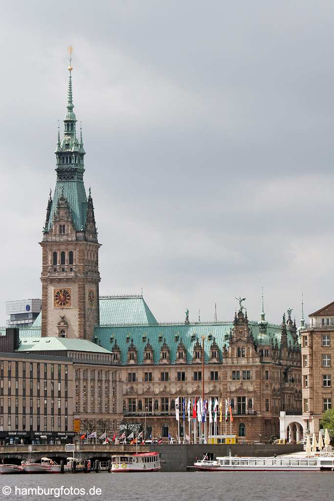 id106701 Hamburg-Neustadt | Skyline Hamburg, Binnenalster, Jungfernstieg, Hamburger Rathaus