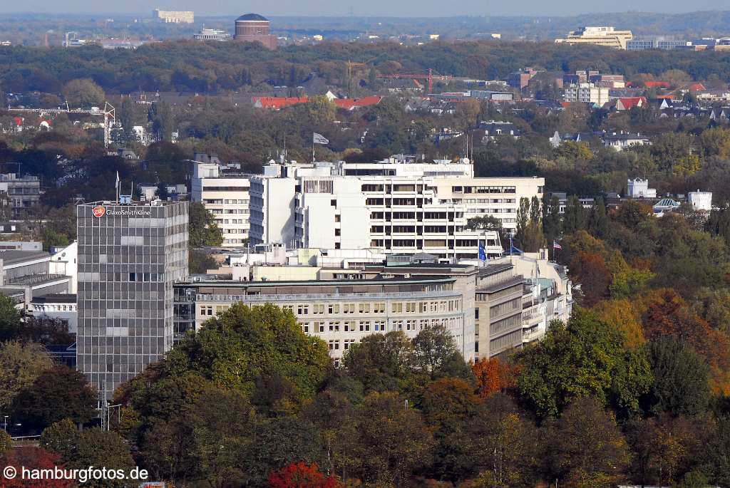 id109470 Hamburg aus der Vogelperspektive, Rotherbaum, Harvesterhude, hinten Planetarium im Stadtpark