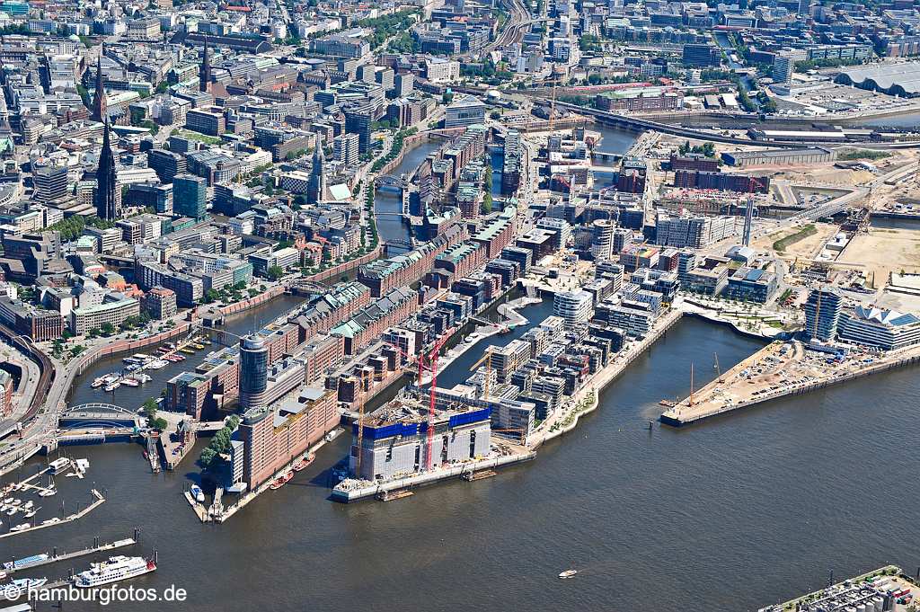 - Luftbild 2009 Hamburg, Speicherstadt, Kontorhausviertel