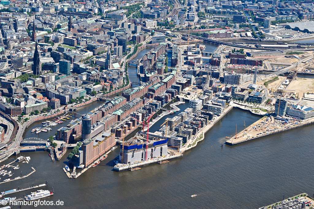 - Luftbild Hamburg, Speicherstadt, Kontorhausviertel