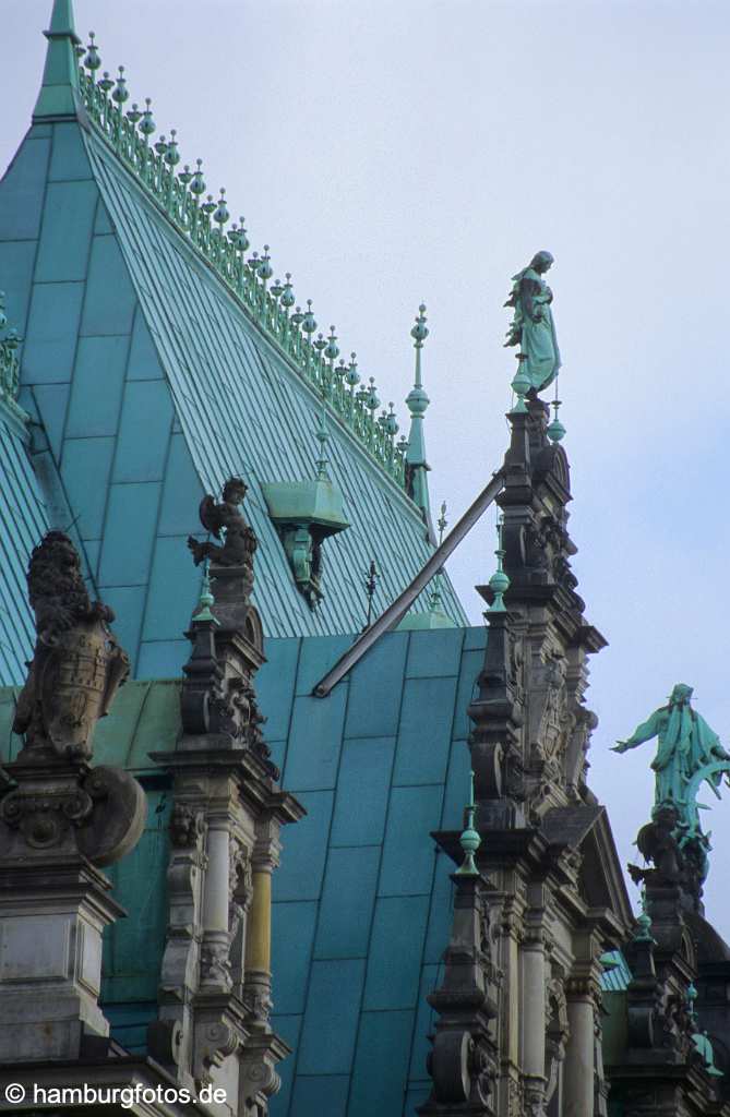 id102230 Hamburg -Hamburger Rathaus, Dach, Giebel, Erker